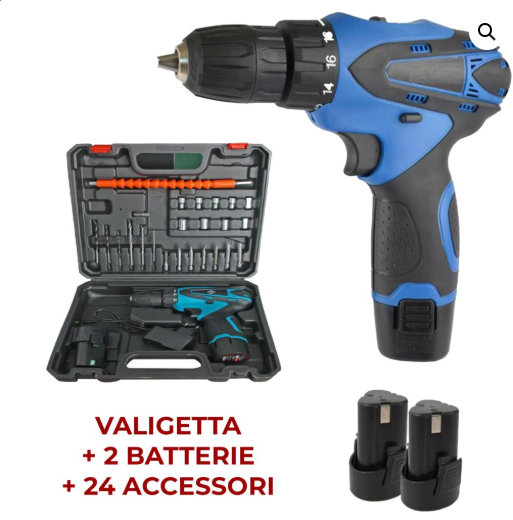 Trapano Avvitatore con Valigetta e 24 Accessori PowerDrill Pro™