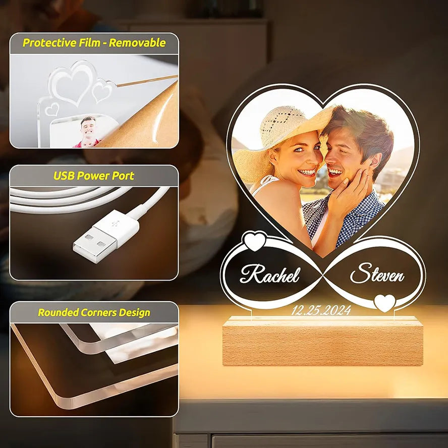 Cornice Con Foto Personalizzata Con Led USB LumiFrame™